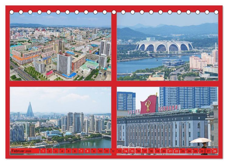 Produktbild: NORDKOREA - SCH&Ouml;NES UNGEW&Ouml;HNLICHES FARBIGES FREUNDLICHES (Tischkalender 2026 DIN A5 quer), CALVENDO Monatskalender