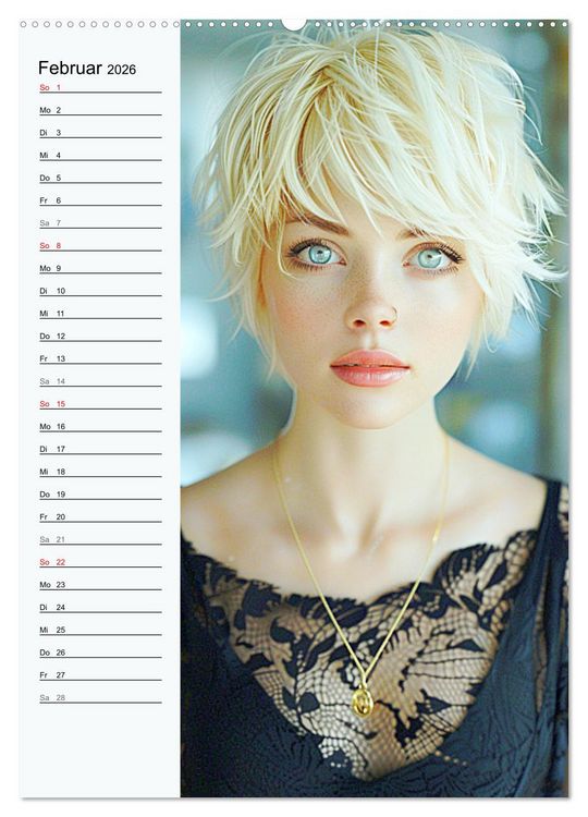 Produktbild: Kurzhaarschnitte. Zeitlose und sch&ouml;ne Schnitte f&uuml;r kurze Haare (Wandkalender 2026 DIN A2 hoch), CALVENDO Monatskalender