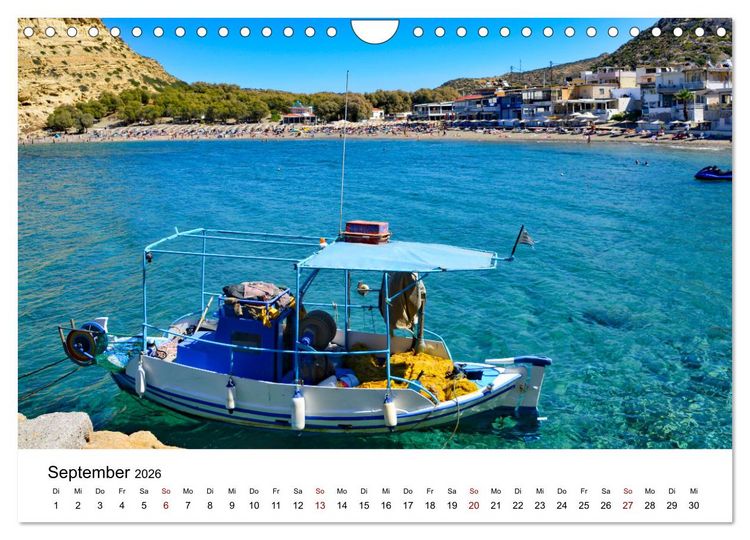 Produktbild: Farbenfrohe Boote in kristallklarem Wasser (Wandkalender 2026 DIN A4 quer), CALVENDO Monatskalender