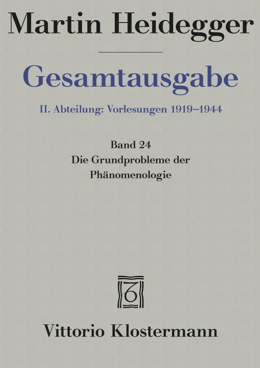 Produktbild: Die Grundprobleme der Ph&auml;nomenologie (Sommersemester 1927)