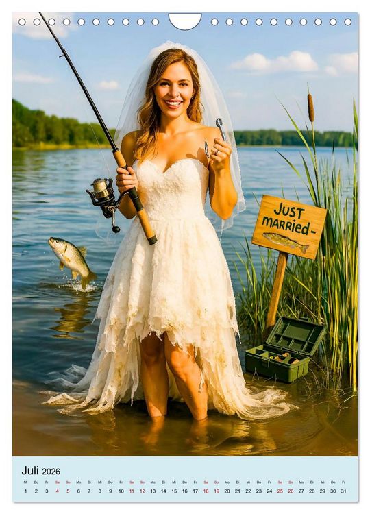 Produktbild: Angeln mit Biss - Lustiger Kalender f&uuml;r Angler mit Charme (Wandkalender 2026 DIN A4 hoch), CALVENDO Monatskalender