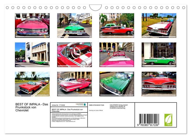 Produktbild: BEST OF IMPALA - Das Prunkst&uuml;ck von Chevrolet (Wandkalender 2025 DIN A4 quer), CALVENDO Monatskalender