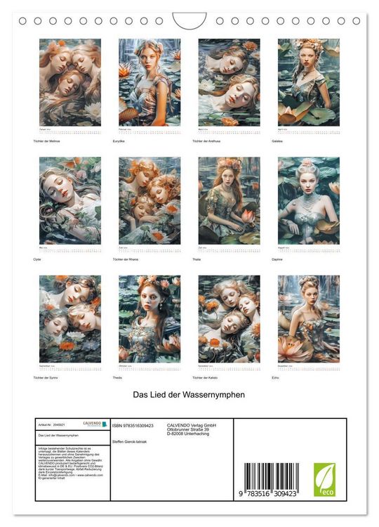 Produktbild: Das Lied der Wassernymphen (Wandkalender 2026 DIN A4 hoch), CALVENDO Monatskalender