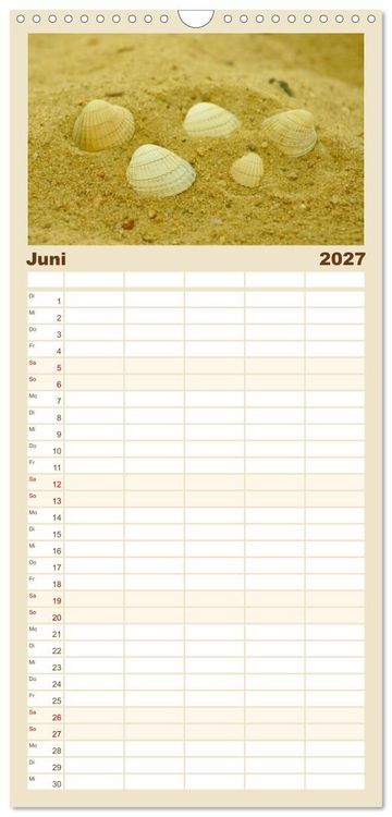 Produktbild: Familienplaner 2027 - An der Nordsee mit 5 Spalten (Wandkalender, 21 x 45 cm) CALVENDO