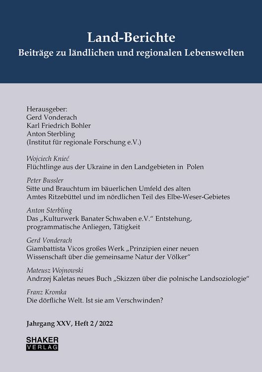 Produktbild: Land-Berichte. Beitr&auml;ge zu l&auml;ndlichen und regionalen Lebenswelten