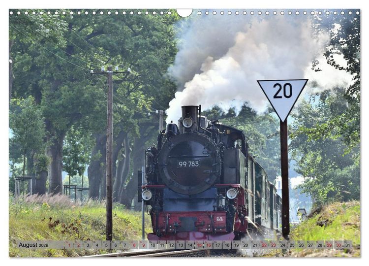 Produktbild: Mit Dampf durch die Natur R&uuml;gens (Wandkalender 2026 DIN A3 quer), CALVENDO Monatskalender