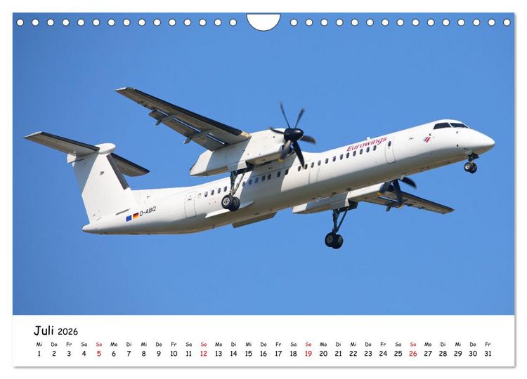 Produktbild: Flugzeuge am blauen Himmel (Wandkalender 2026 DIN A4 quer), CALVENDO Monatskalender