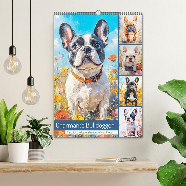 Produktbild: Charmante Bulldoggen. Franz&ouml;sische Lebensfreude auf vier Pfoten (Wandkalender 2026 DIN A2 hoch), CALVENDO Monatskalender