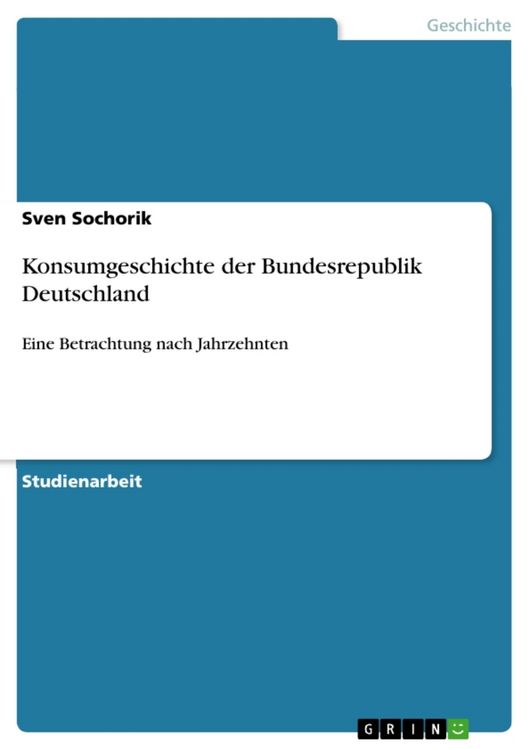Produktbild: Konsumgeschichte der Bundesrepublik Deutschland