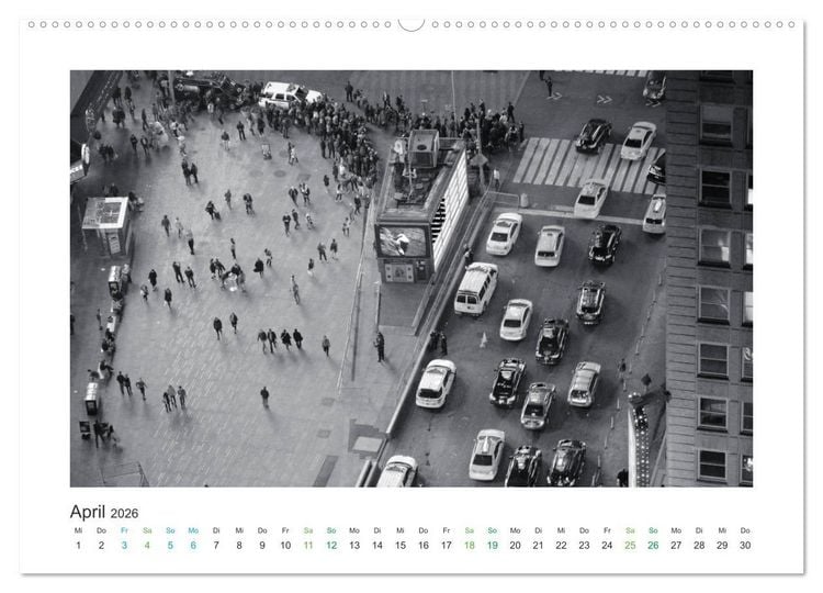 Produktbild: New York in schwarz weiss (hochwertiger Premium Wandkalender 2026 DIN A2 quer), Kunstdruck in Hochglanz