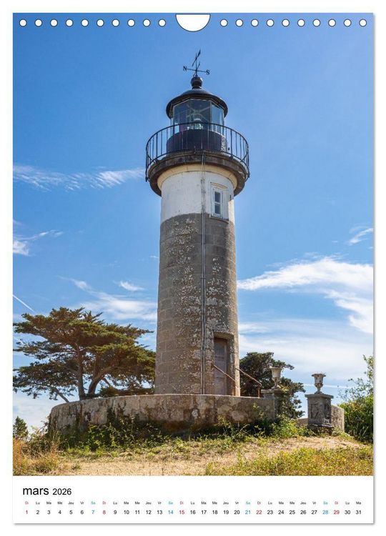 Produktbild: Phares Bretons Gardiens de la c&ocirc;te bretonne (Calendrier mural 2026 DIN A4 horizontal), CALVENDO calendrier mensuel