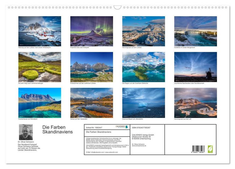 Produktbild: Die Farben Skandinaviens (Wandkalender 2026 DIN A2 quer), CALVENDO Monatskalender
