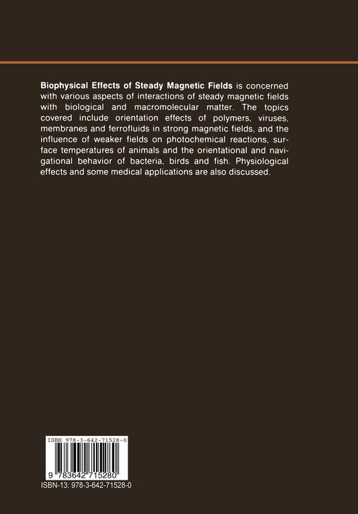 Produktbild: Biophysical Effects of Steady Magnetic Fields