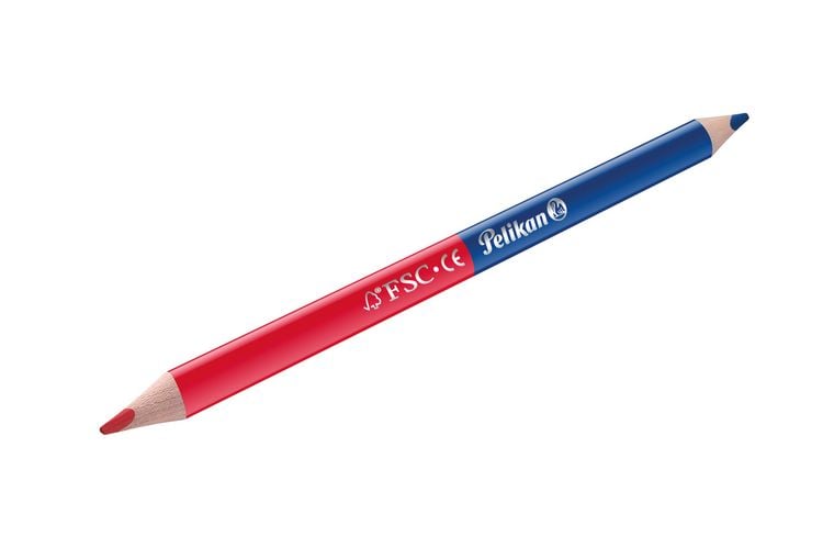 Produktbild: Pelikan Silbentrennstift, Buntstift Rot+Blau zum Silbentrennen, dick, dreieckig, 1 St&uuml;ck