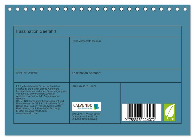 Produktbild: Faszination Seefahrt (Tischkalender 2026 DIN A5 quer), CALVENDO Monatskalender