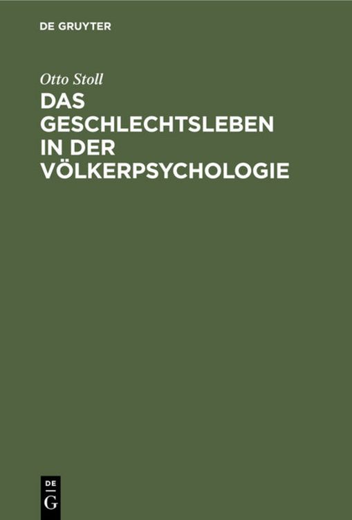 Produktbild: Das Geschlechtsleben in der V&ouml;lkerpsychologie