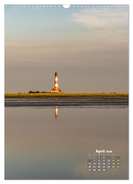 Produktbild: Westerhever - Wattwanderung in den Sonnenuntergang (Wandkalender 2026 DIN A3 hoch), CALVENDO Monatskalender