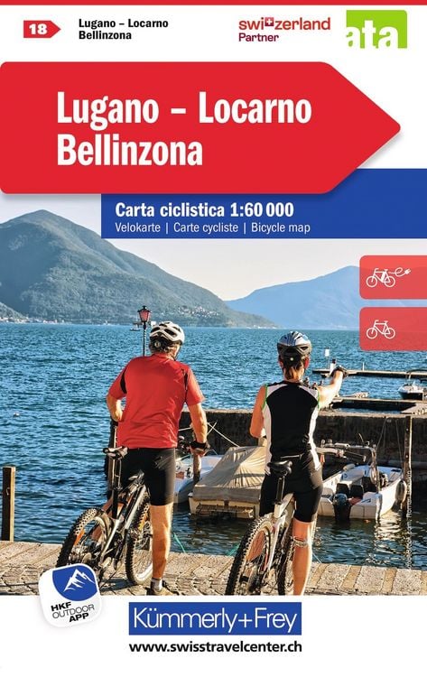 Produktbild: Velokarte 18 Lugano, Locarno, Bellinzona 1:60.000