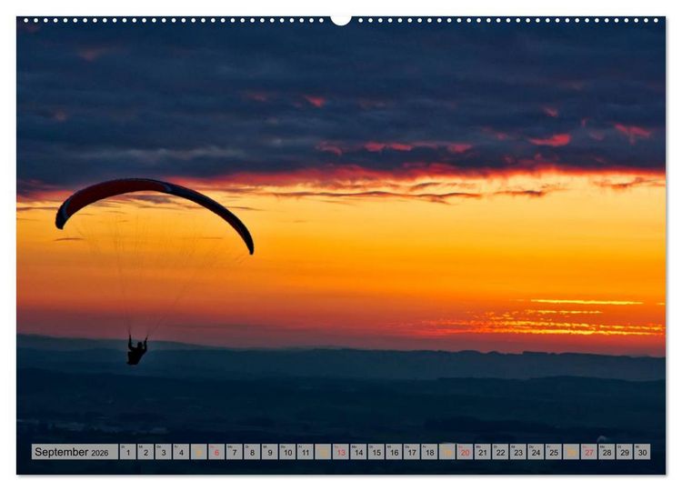 Produktbild: Frei sein - Paragliding (Wandkalender 2026 DIN A2 quer), CALVENDO Monatskalender