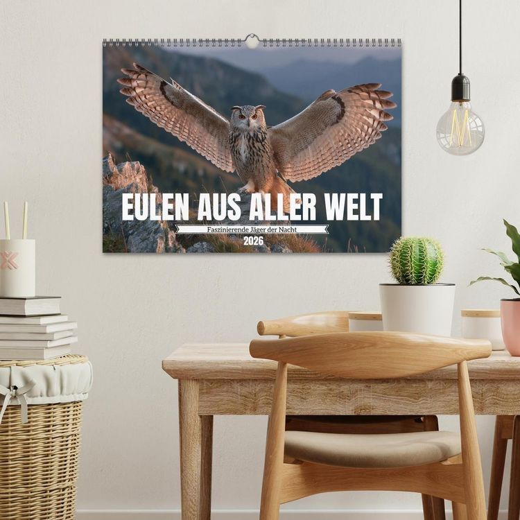 Produktbild: Eulen aus aller Welt - Faszinierende J&auml;ger der Nacht (Wandkalender 2026 DIN A3 quer), CALVENDO Monatskalender