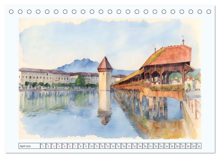 Produktbild: Traumreise durch die Schweiz (Tischkalender 2026 DIN A5 quer), CALVENDO Monatskalender