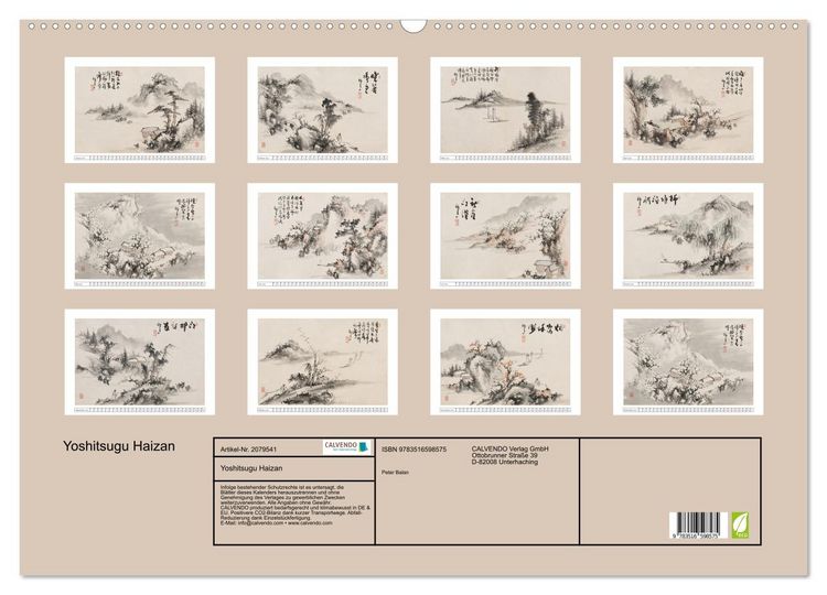 Produktbild: Yoshitsugu Haizan (Wandkalender 2026 DIN A2 quer), CALVENDO Monatskalender