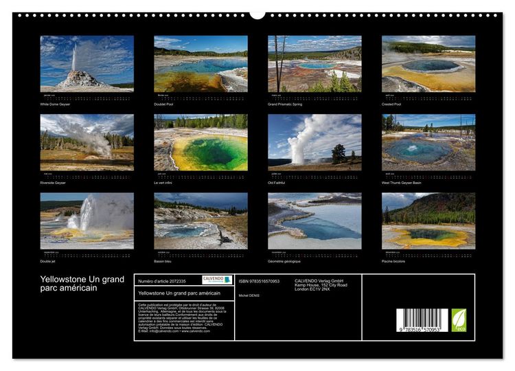 Produktbild: Yellowstone Un grand parc am&eacute;ricain (Calendrier mural 2026 DIN A2 vertical) calendrier de bureau