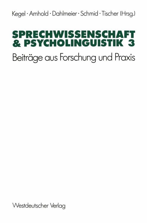 Produktbild: Sprechwissenschaft & Psycholinguistik 3