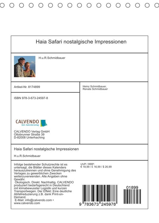 Produktbild: Schmidbauer, H: Haia Safari nostalgische Impressionen (Tisch