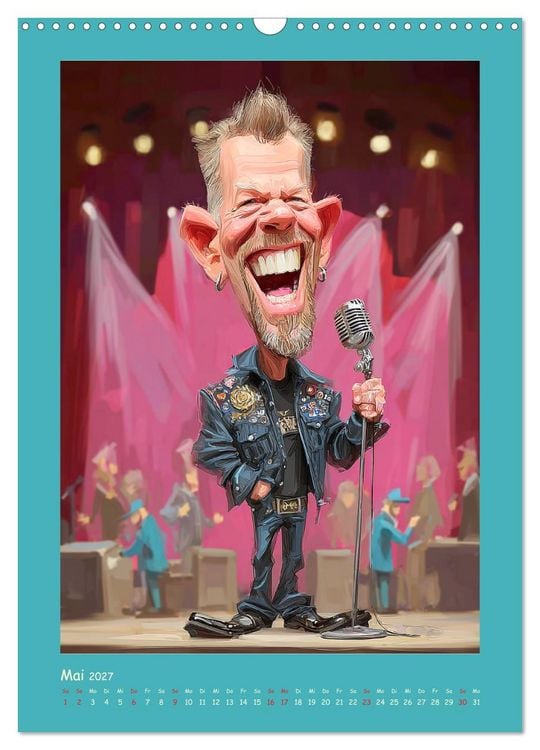 Produktbild: Rock-Rhythmus. Karikaturen zwischen Kunst und Kult (Wandkalender 2027 DIN A3 hoch), CALVENDO Monatskalender