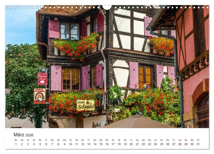 Produktbild: Els&auml;sser Weinstra&szlig;e, malerische D&ouml;rfer in idyllischer Landschaft (Wandkalender 2026 DIN A3 quer), CALVENDO Monatskalender