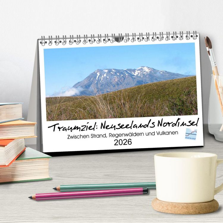 Produktbild: Traumziel Neuseelands Nordinsel 2026 (Tischkalender 2026 DIN A5 quer), CALVENDO Monatskalender