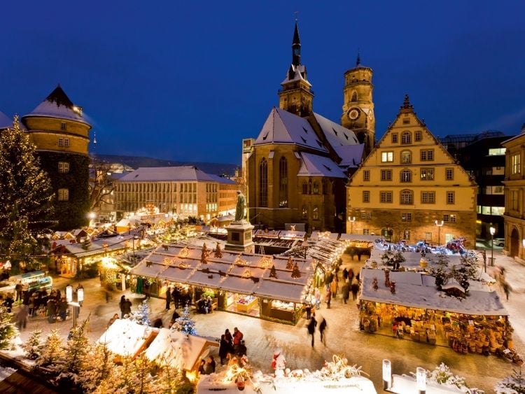Produktbild: CALVENDO Puzzle Weihnachtsmarkt auf dem Schillerplatz in Stuttgart | 1000 Teile Lege-Gr&ouml;&szlig;e 64x48cm Foto-Puzzle f&uuml;r gl&uuml;ckliche Stunden