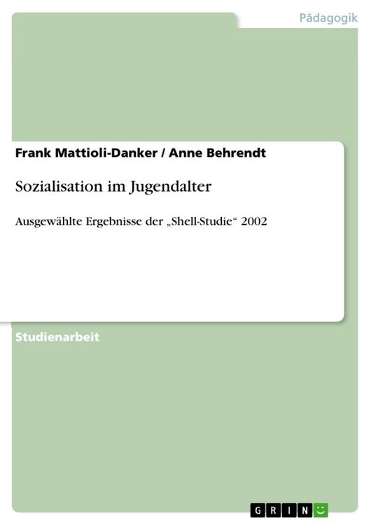 Produktbild: Sozialisation im Jugendalter