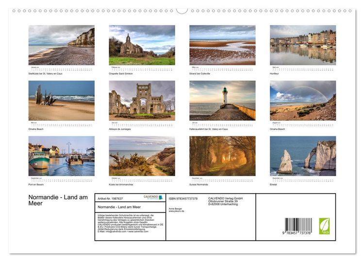 Produktbild: Normandie - Land am Meer (hochwertiger Premium Wandkalender 2026 DIN A2 quer), Kunstdruck in Hochglanz