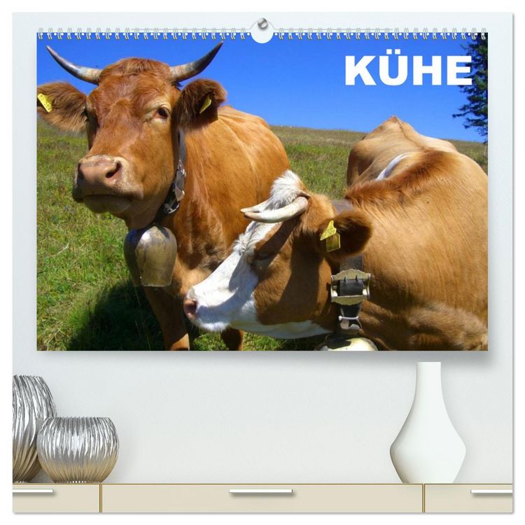 Produktbild: K&uuml;he / Geburtstagskalender (hochwertiger Premium Wandkalender 2026 DIN A2 quer), Kunstdruck in Hochglanz