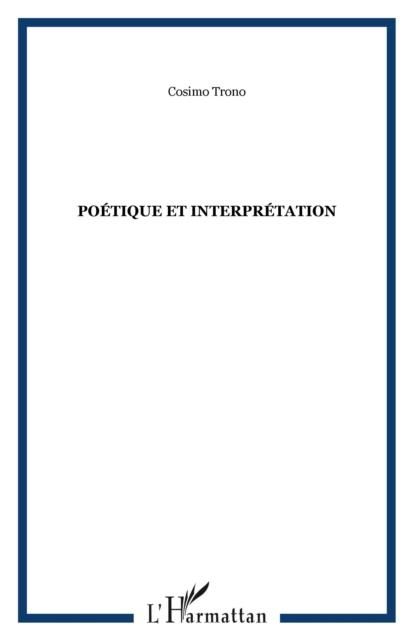Produktbild: Poetique et interpretation