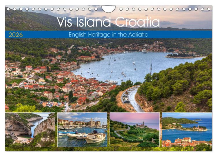 Produktbild: Vis Island Croatia - English Heritage in the Adriatic (Wall Calendar 2026 DIN A4 landscape), CALVENDO 12 Month Wall Calendar