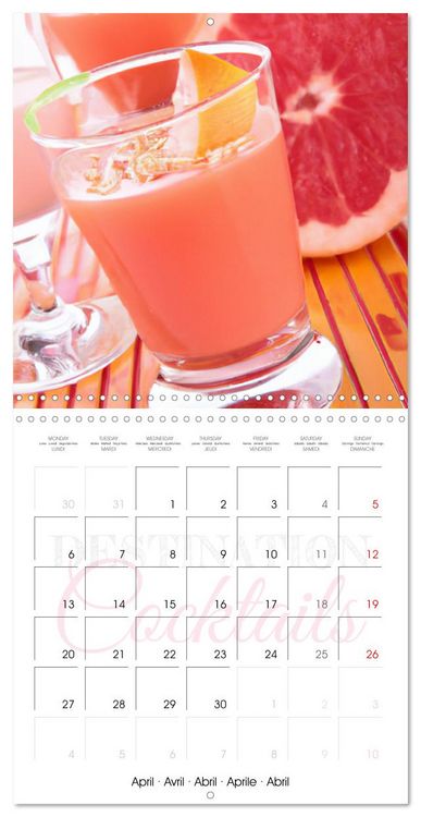 Produktbild: Destination cocktails (Calendrier mural carr&eacute; 2026 30x30 cm) Calendrier double avec une page pour vos prises de notes