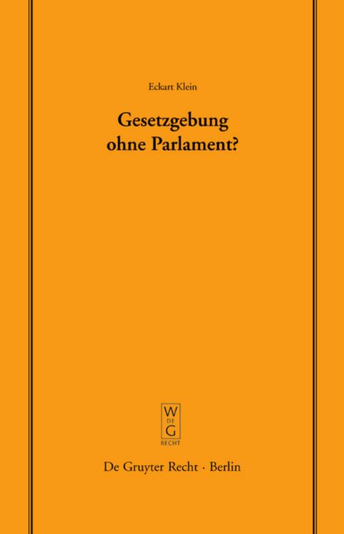 Produktbild: Gesetzgebung ohne Parlament?