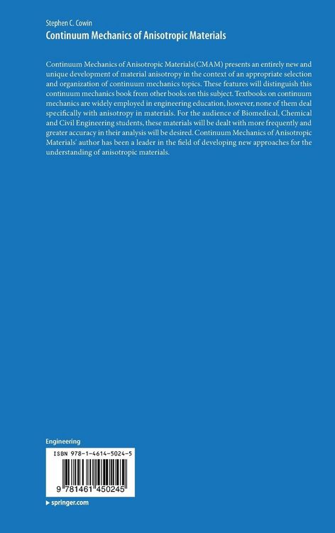 Produktbild: Continuum Mechanics of Anisotropic Materials