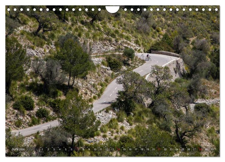 Produktbild: Mallorca: Die sch&ouml;nsten Landschaften f&uuml;r Rennradfahrer (Wandkalender 2026 DIN A4 quer), CALVENDO Monatskalender