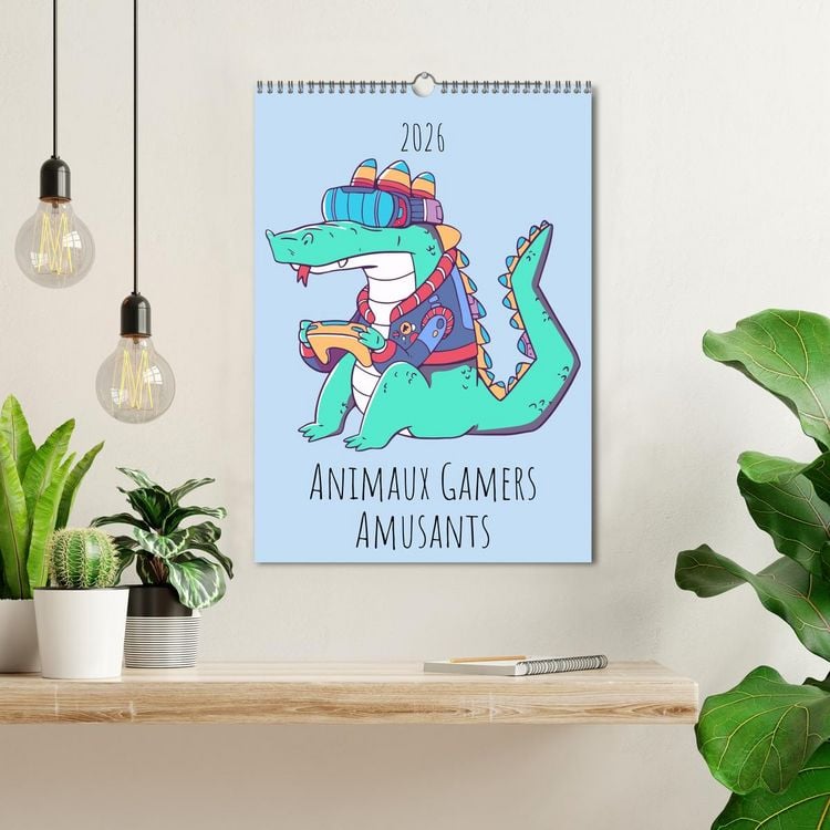 Produktbild: Animaux Gamers Amusants (Calendrier mural 2026 DIN A3 horizontal), CALVENDO calendrier mensuel