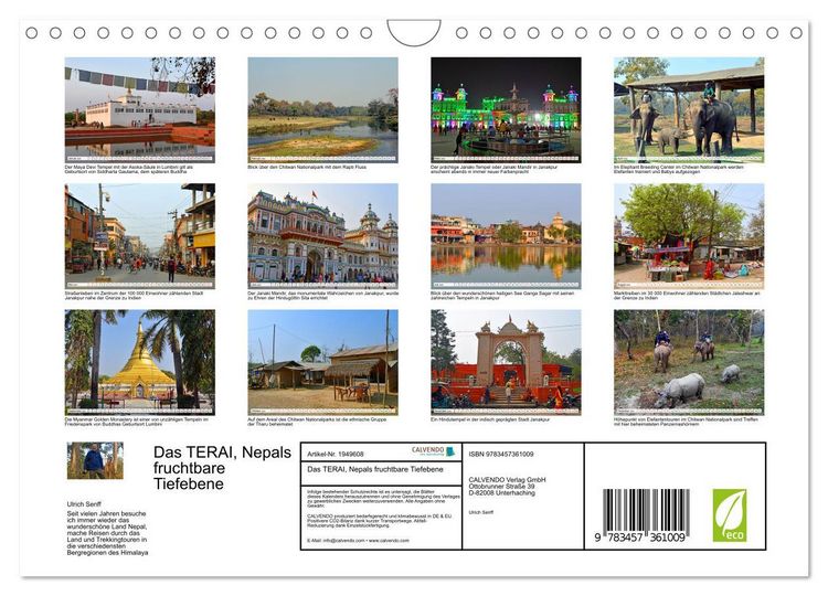 Produktbild: Das TERAI, Nepals fruchtbare Tiefebene (Wandkalender 2026 DIN A4 quer), CALVENDO Monatskalender