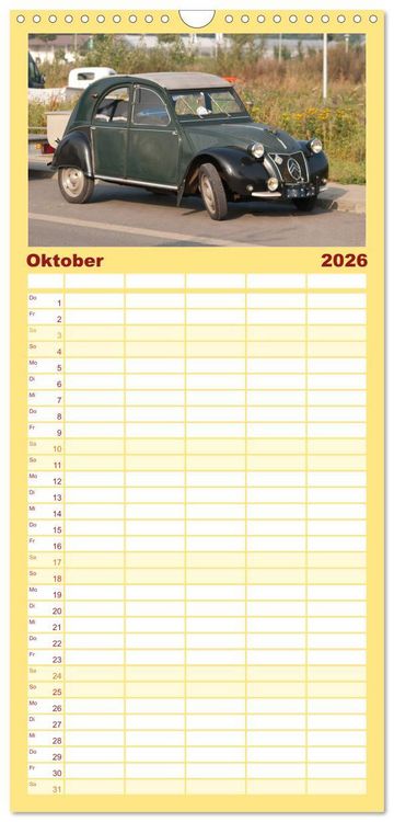 Produktbild: Familienplaner 2026 - Kultauto Ente Citro&euml;n 2CV mit 5 Spalten (Wandkalender, 21 x 45 cm) CALVENDO