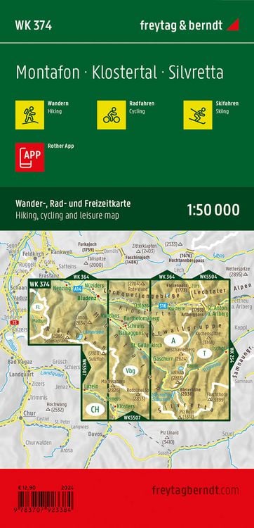 Produktbild: Freytag & berndt Wanderkarte WK 374 Montafon, Klostertal - Silvretta 1:50.000