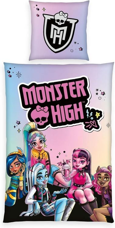 Produktbild: Herding 4427202050 - Bettw&auml;sche Monster High, Baumwolle/Renforc&eacute;, 80x80/135x200 cm