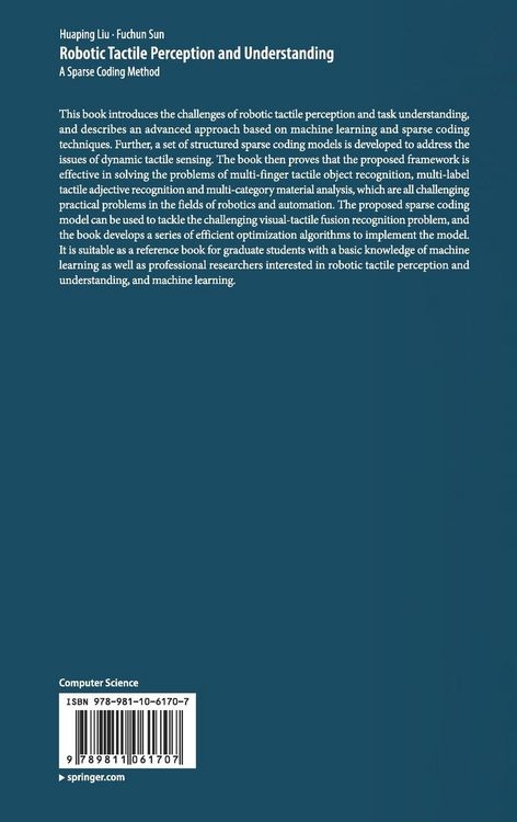 Produktbild: Robotic Tactile Perception and Understanding