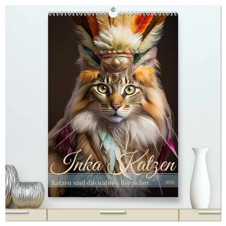 Produktbild: Inka Katzen - Katzen sind die wahren Herrscher (hochwertiger Premium Wandkalender 2026 DIN A2 hoch), Kunstdruck in Hochglanz