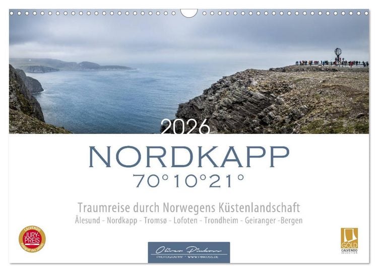 Produktbild: Nordkapp - Norwegens K&uuml;stenlandschaft (Wandkalender 2026 DIN A3 quer), CALVENDO Monatskalender